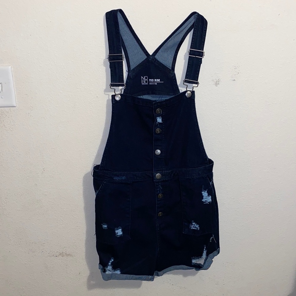 Ripped Overall Shorts